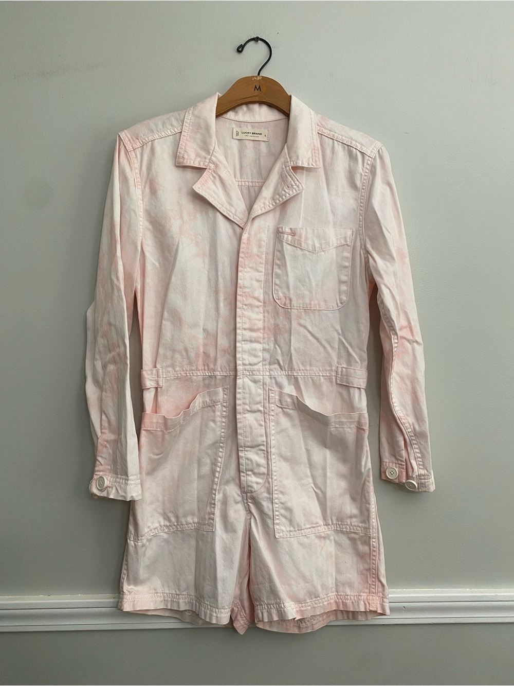 Lucky Brand Cotton Pink and White Romper - S
